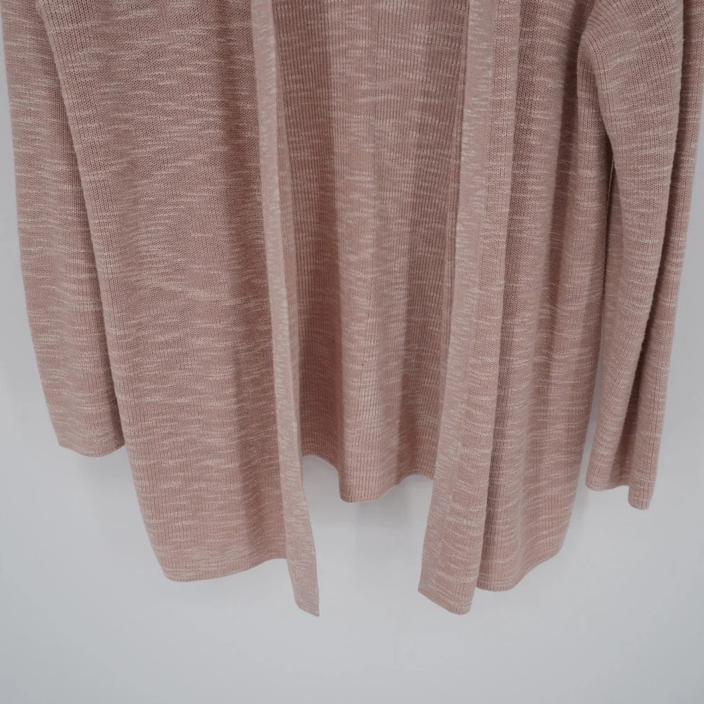 J. Jill Women Pink Space Dye Open Front Cardigan Cotton Linen Blend XL Petite